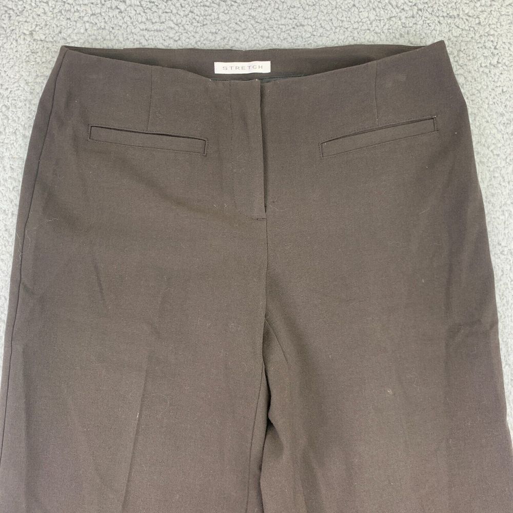 Emma James Pants Womens 4 Petite Brown Mid-Rise Straight Leg Stretch Dress Slack - Picture 5 of 10